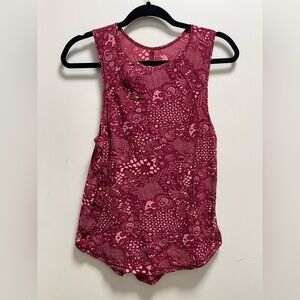 Lululemon Sculpt Tank Antique Paisley Maroon Red Print Sleeveless Top Sz 8 Rare